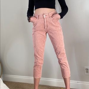 Pink corduroy jeans